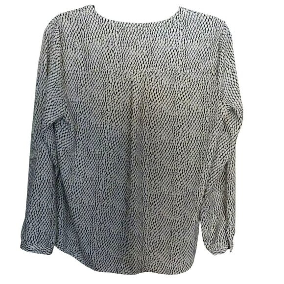 Adrianna Papell Small Polyester Black Gray and White V-Neck Long Button Sleeve B - Picture 2 of 5